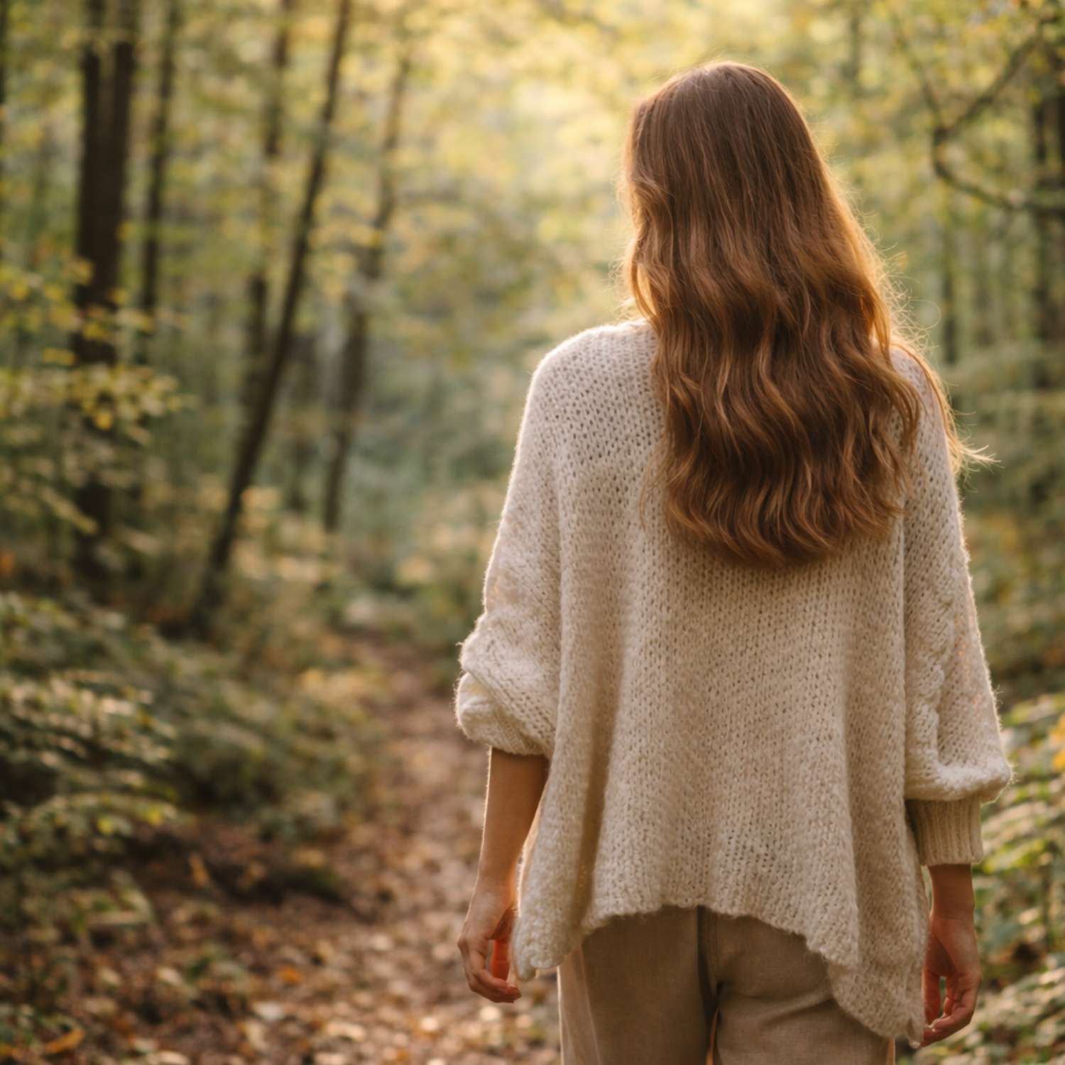 Woman walking peacefully in nature representing nervous system regulation and healing from nervous system dysregulation for women